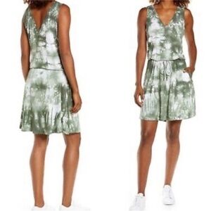 Sweaty Betty London Green Tie-Dye Sleeveless Dress with Pockets – Size Small